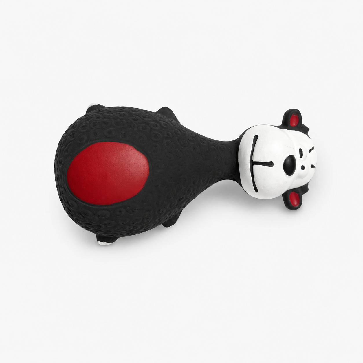 Bear Buddy Squeaky Toy — Textured Latex Chew (Black)