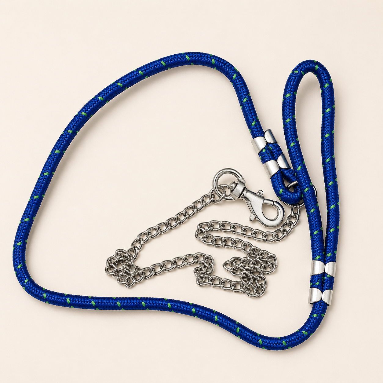 Trail Rope Chain Leash — Royal Blue (Chew-Proof)